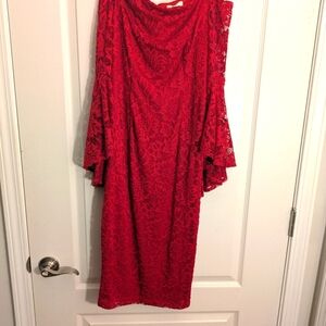 Elegant Red Lace Dress